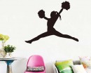 Cheering Girl Vinyl Decals Silhouette Modern Wall Art Sticker